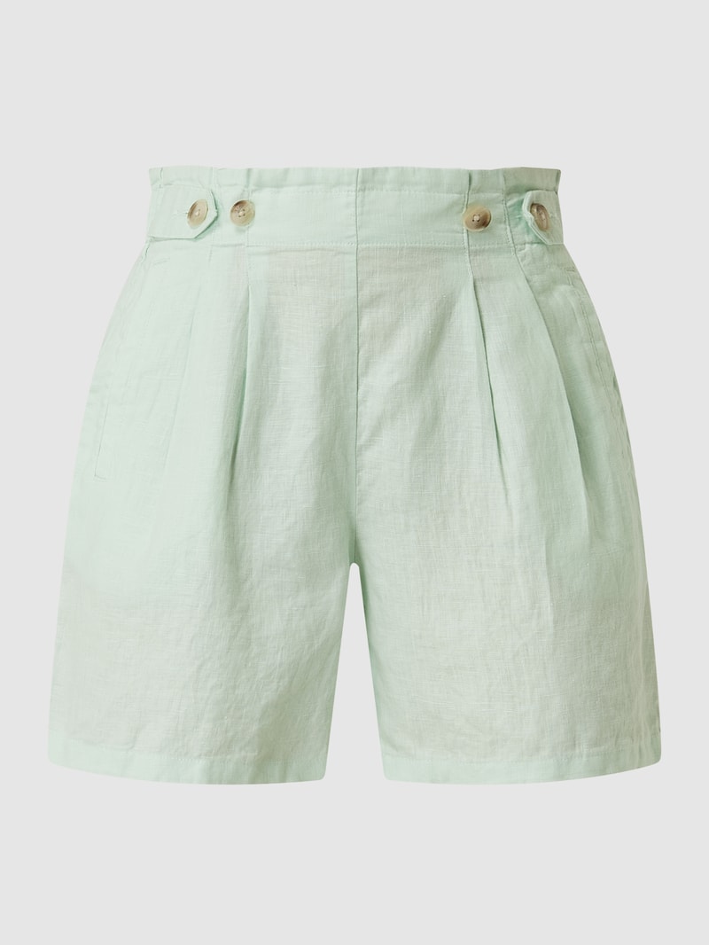 Shorts aus Leinen in lindgrün