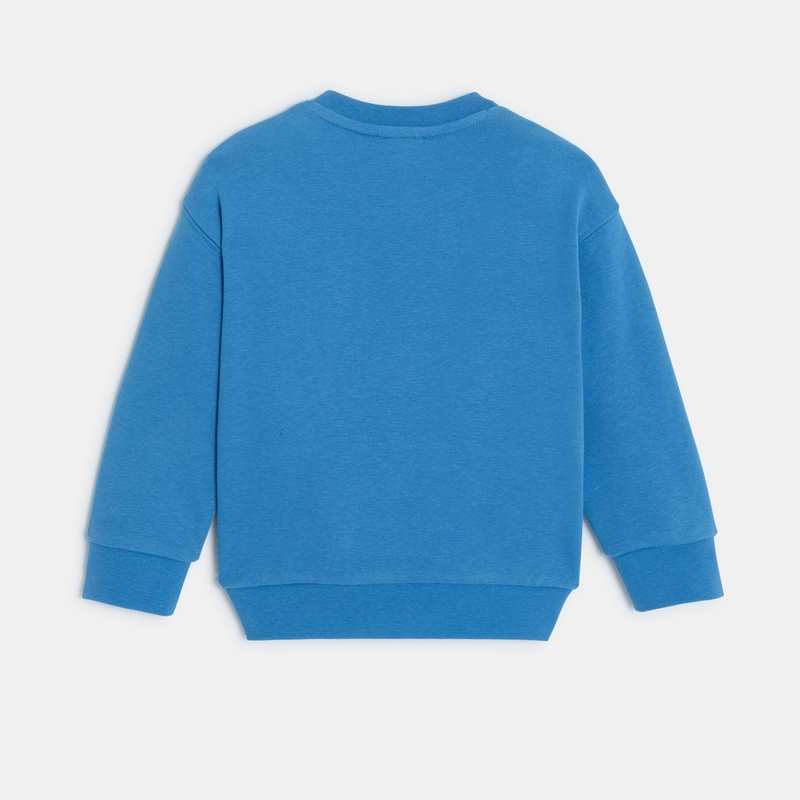 Sweat bébé garçon bleu en coton recyclé Catimini