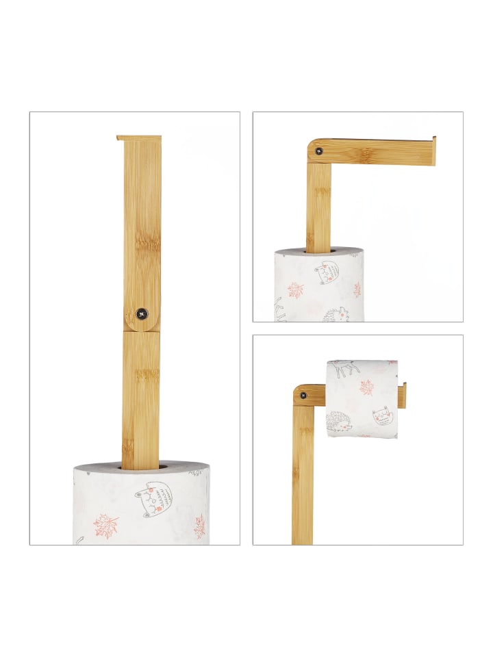 relaxdays Bambus Toilettenpapierhalter stehend günstig kaufen onesize