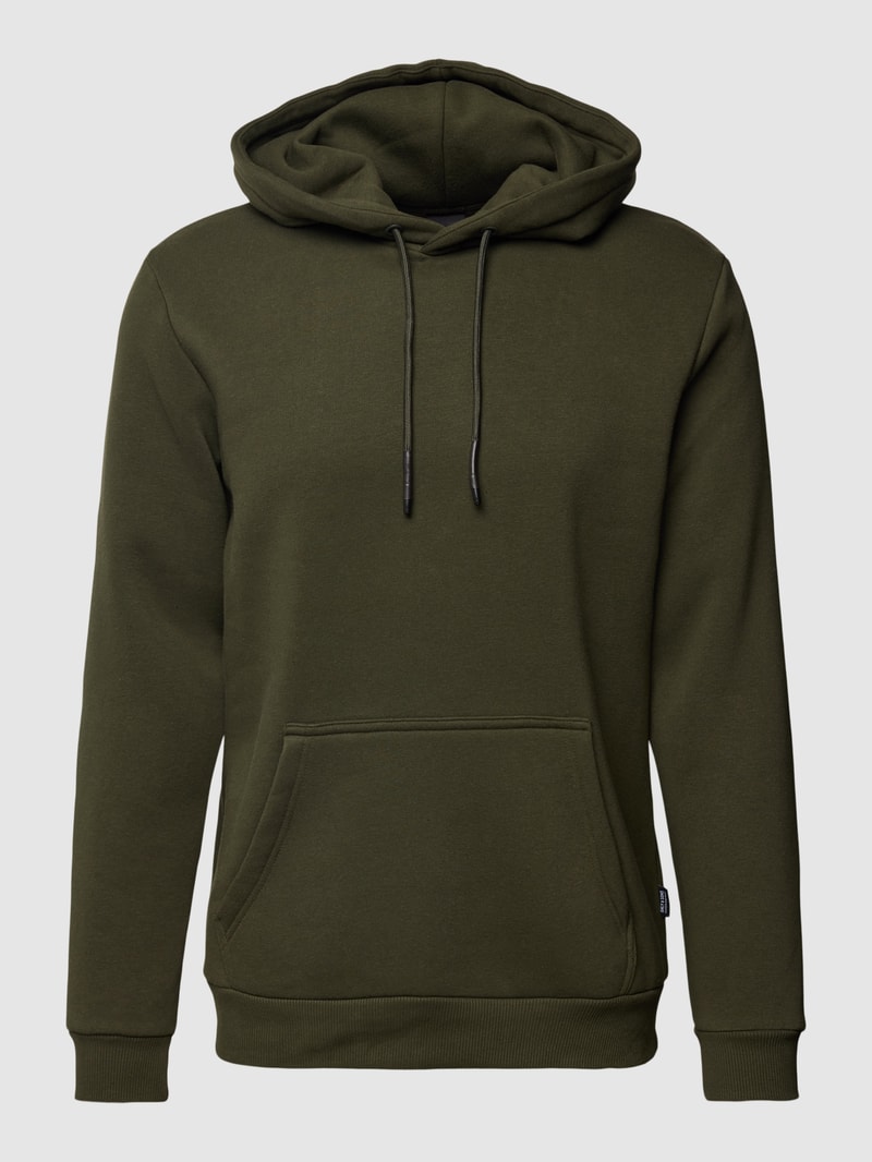 Hoodie in melierter Optik Modell 'CERES' in olivgrün