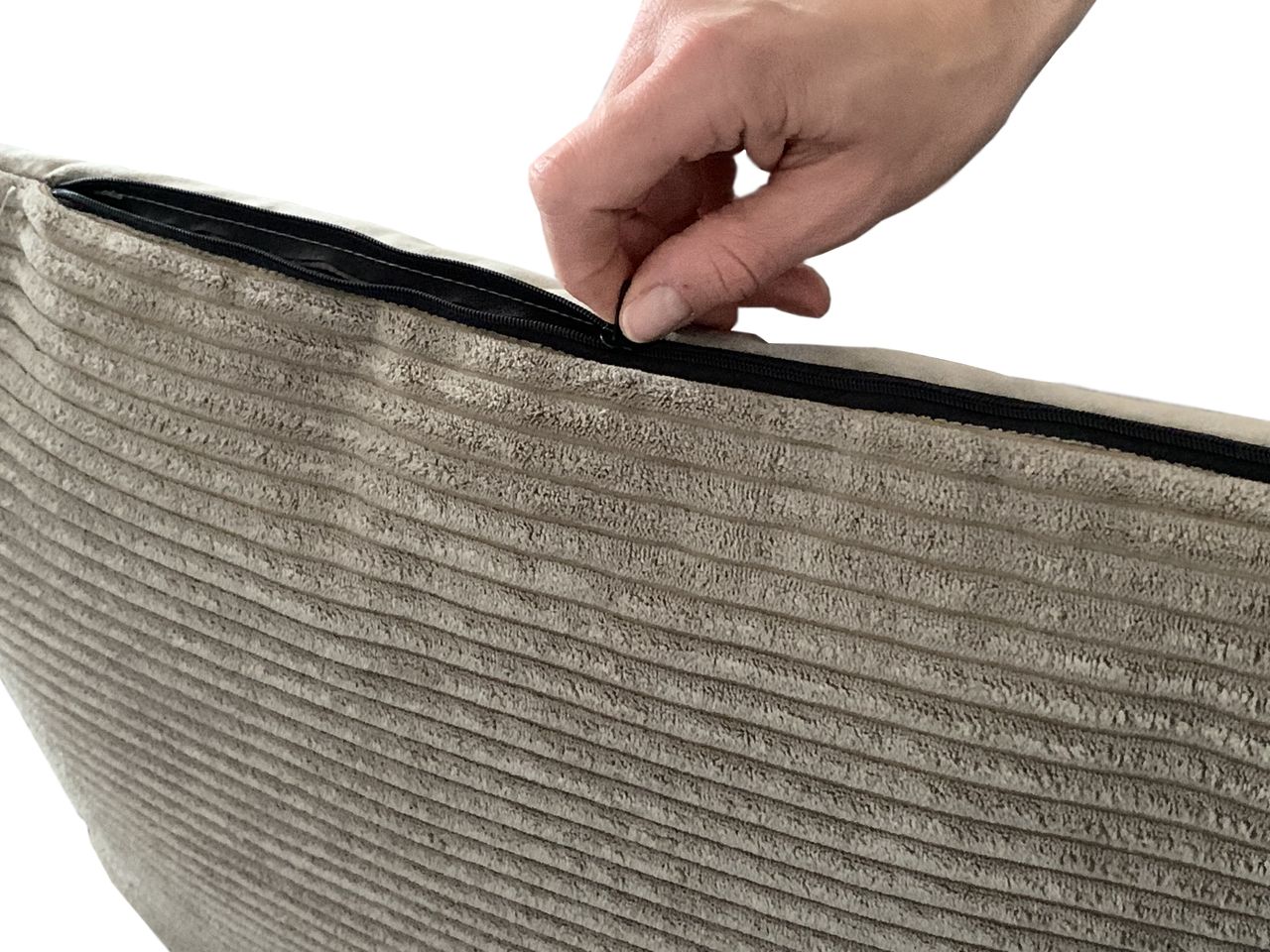 Rohrschneider Tierbett Cordstoff breit taupe