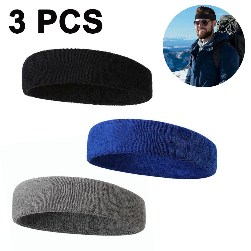 Opspring Schweißband 3 Pcs Sport Stirnbänder Feuchtigkeitstransport Athletisch Schweißband