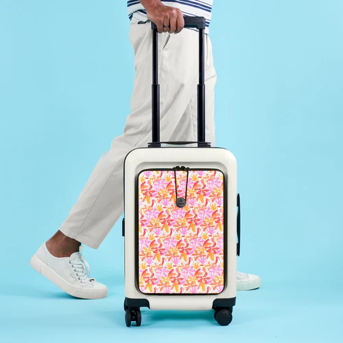 JFK 4-wheel hard-shell suitcase, CPH beige pouch