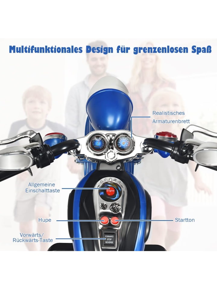 COSTWAY 6V Elektro Motorrad in Blau günstig kaufen 91 cm