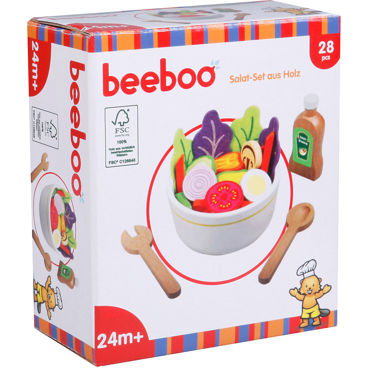 BEEBOO Salat-Set aus Holz, 28 Teile