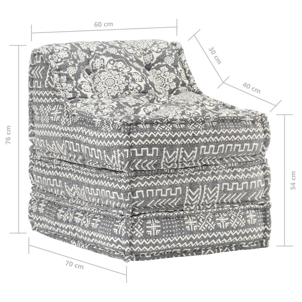 Klappmatratze 297477, möbelando, 76 cm hoch, (LxBxH: 70x60x76 cm), aus Baumwolle in Hellgrau