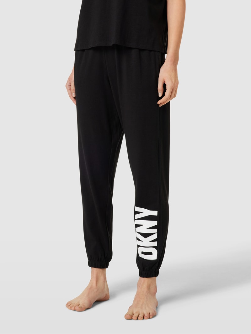 Pyjama-Hose mit Logo-Bund Modell 'Sleep Jogger' in schwarz
