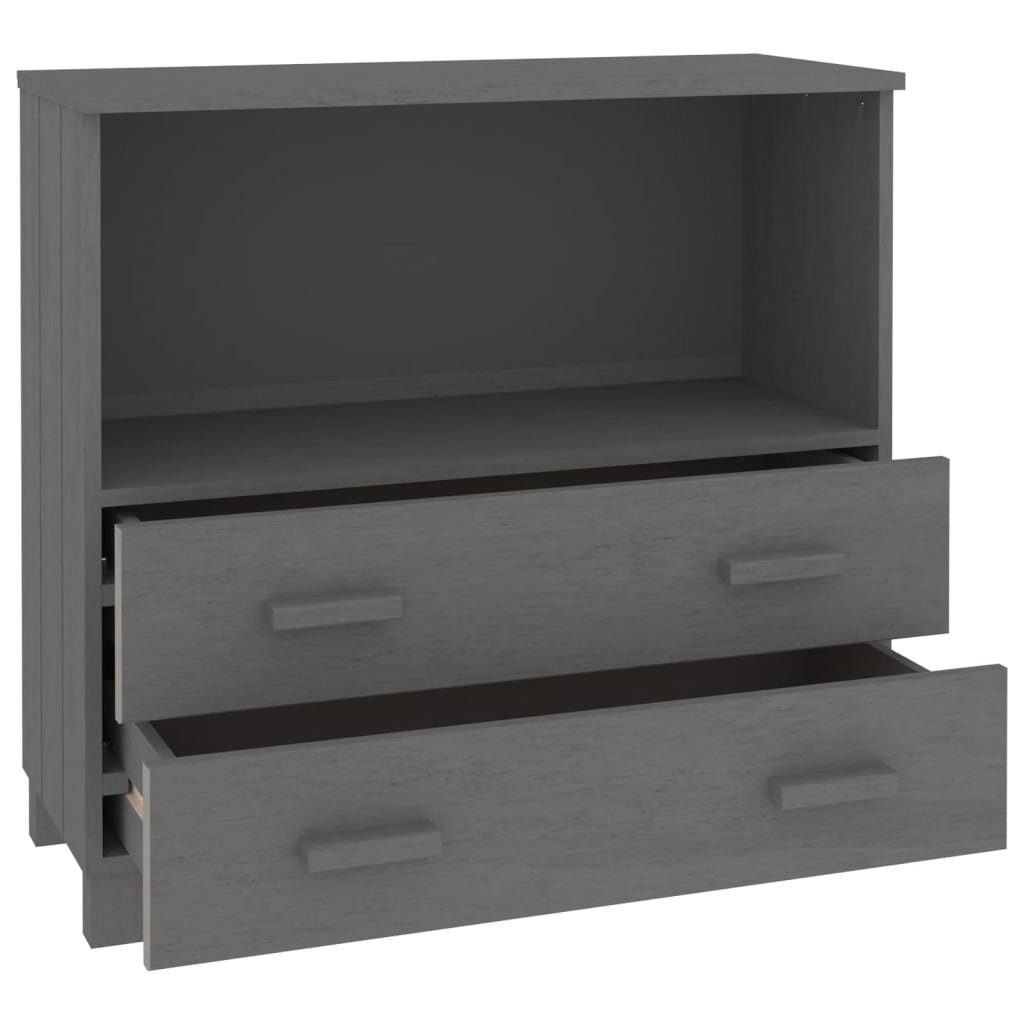 vidaXL Sideboard Sideboard HAMAR Dunkelgrau 85x35x80 cm Massivholz Kiefer (1 St)