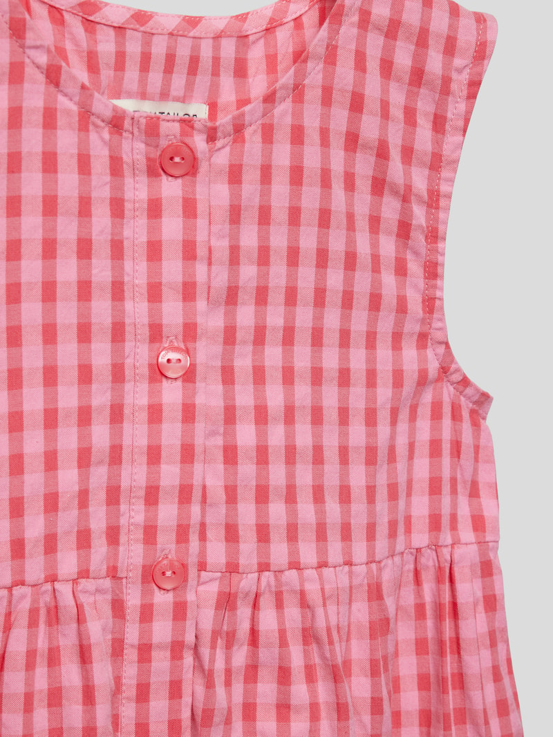 Kleid aus Baumwolle mit Karomuster in pink