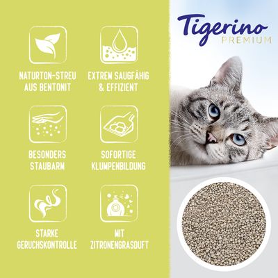 Tigerino Premium Katzenstreu – Zitronengrasduft