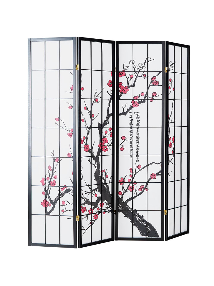 Homestyle4u 4-tlg. Paravent in Schwarz 176x179 günstig kaufen onesize