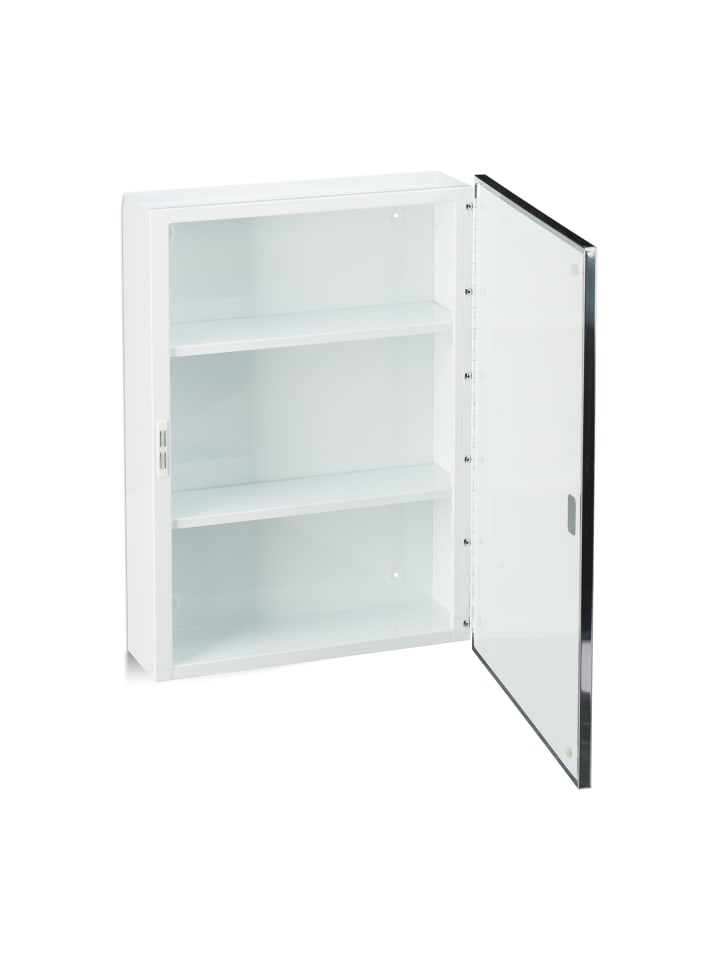 relaxdays Spiegelschrank in Weiß - (B)40,5 x (H)56 x (T)12,5 cm günstig kaufen onesize