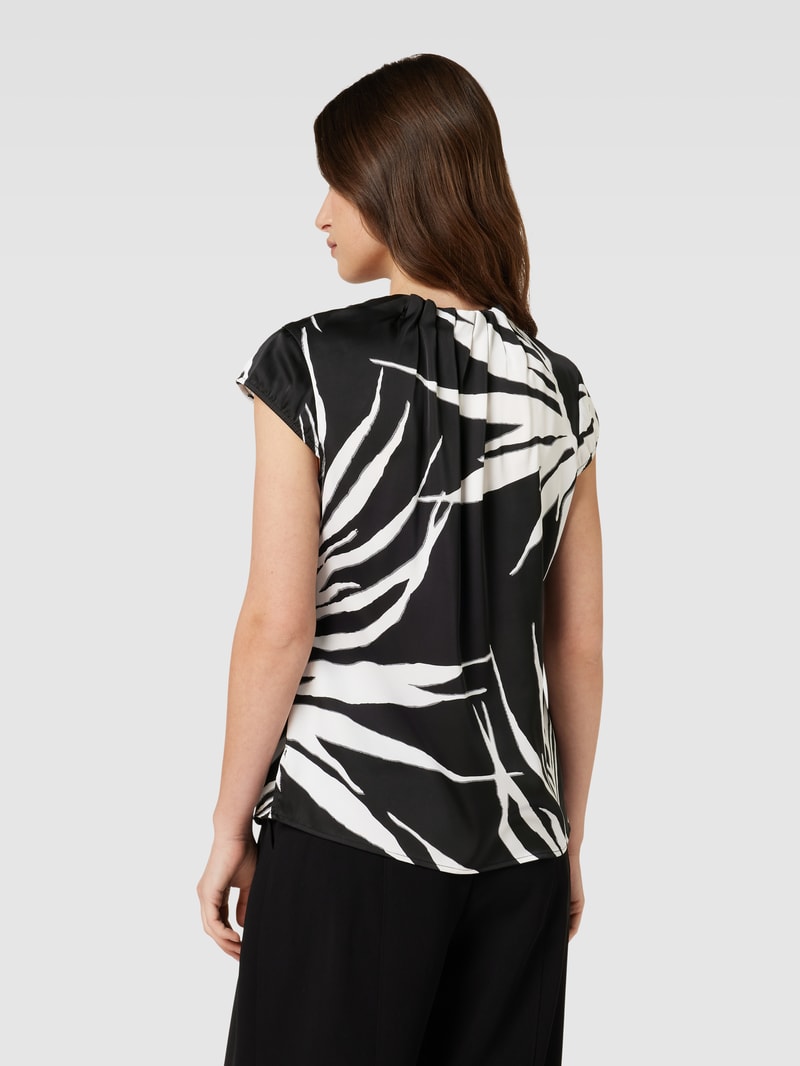 Blusenshirt mit Allover-Muster in schwarz