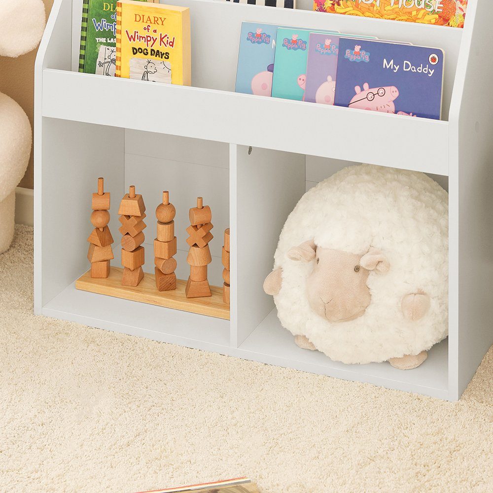 SoBuy Bücherregal KMB01, Kinderregal mit 3 Ablagefächern und 2 offenen Fächern