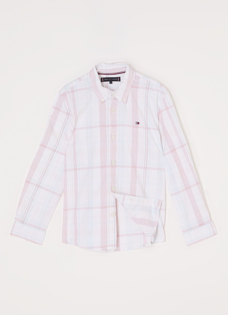 Camisa Tommy Hilfiger com estampa xadrez e bordado do logotipo.