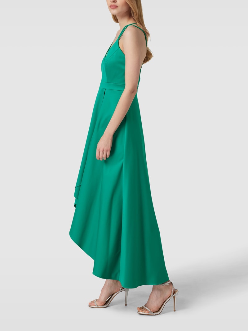 Abendkleid in Wickel-Optik in grasgrün