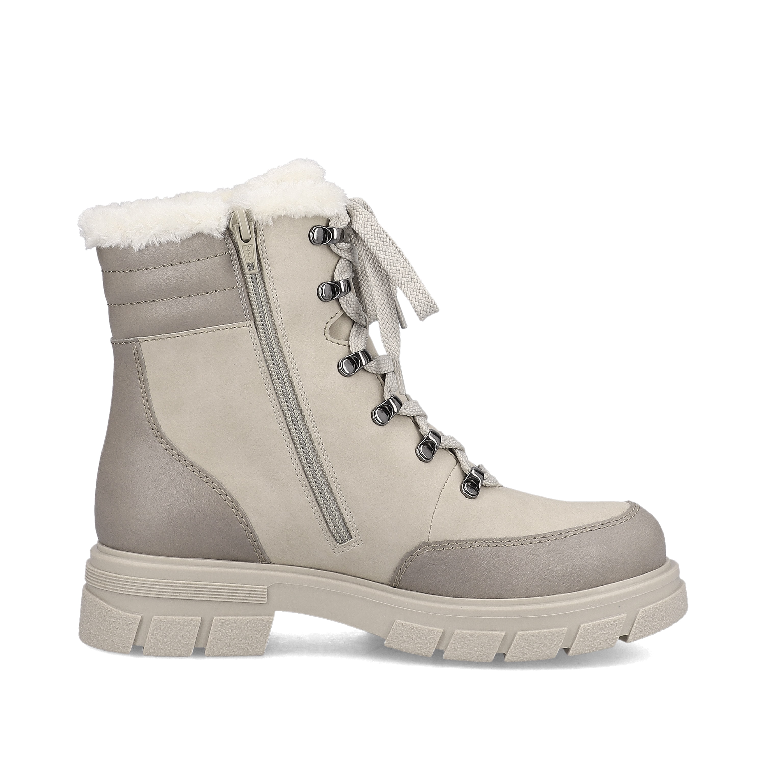 Rieker Damen Schnürstiefel hellbeige