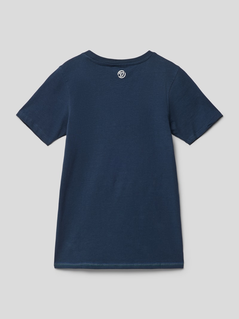 T-Shirt mit Label-Stitching Modell 'JIMPLE' in dunkelblau