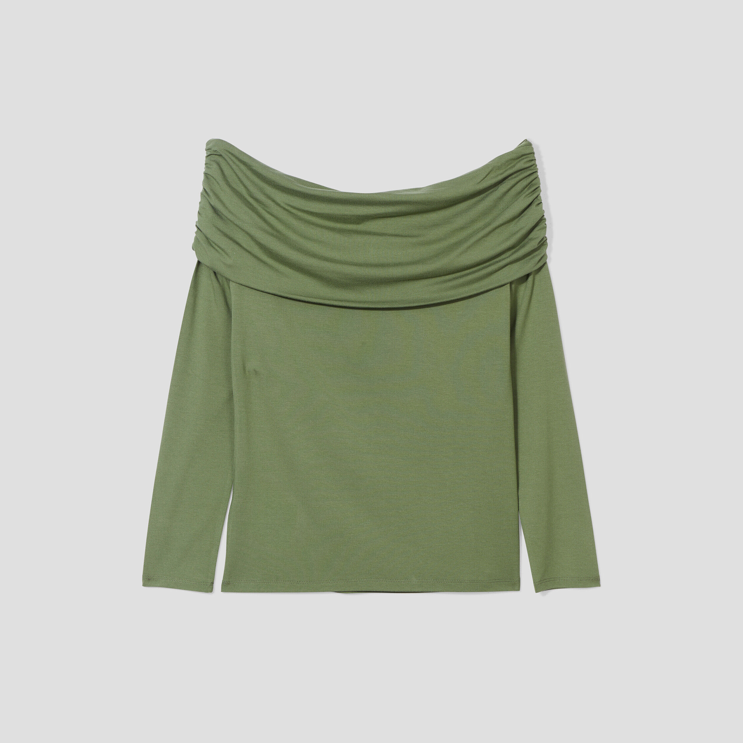 T-shirt col bardot vert femme | Cache Cache