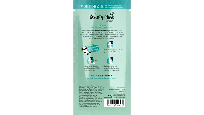 The Beauty Mask Company Tuchmaske Coco Glam Bubble Mask