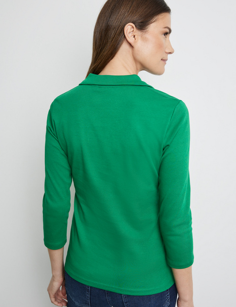 3/4 Arm Poloshirt aus Baumwolle