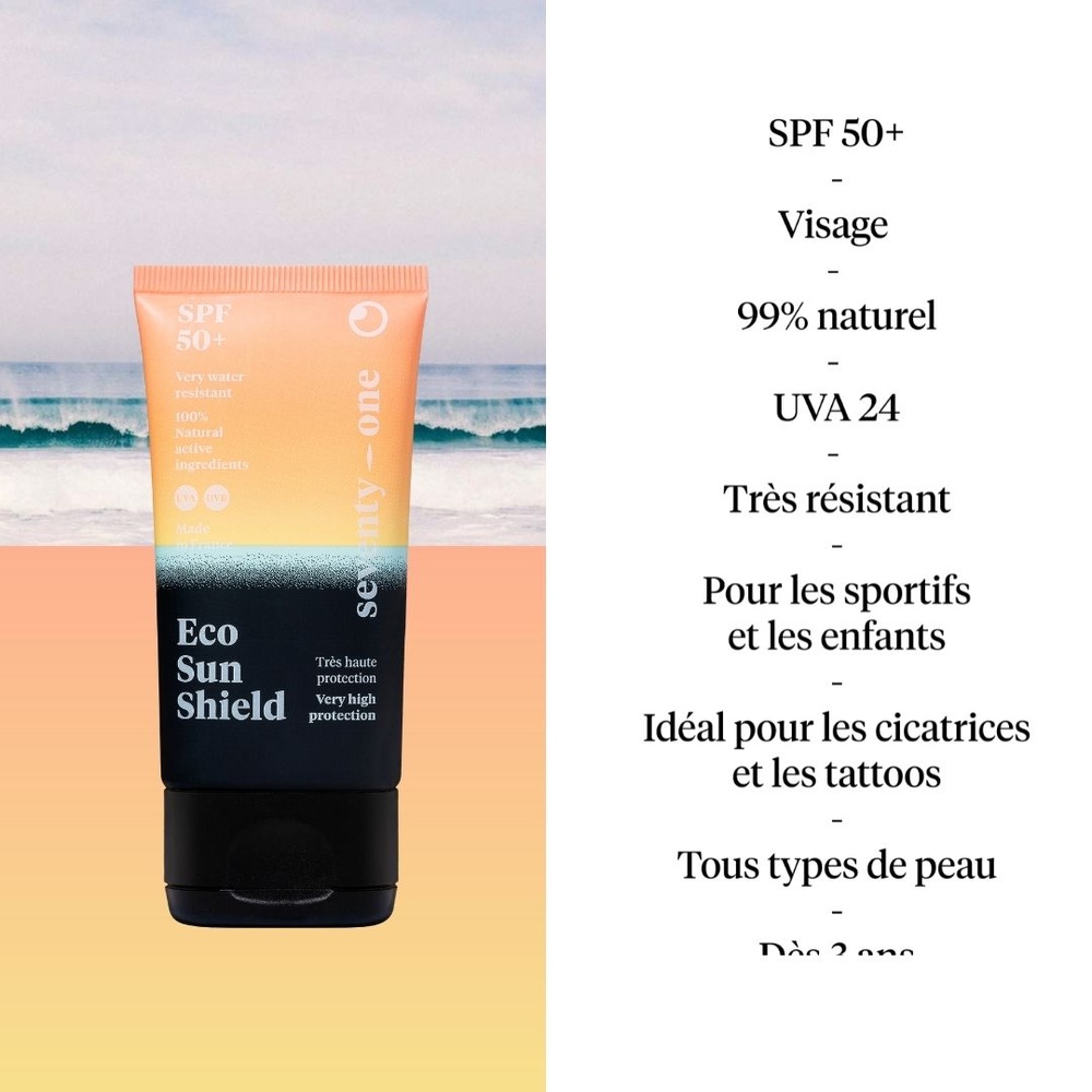 seventyOne percent Eco Sun Shield Sport SPF50+ Crème/Visage/Protection Solaire