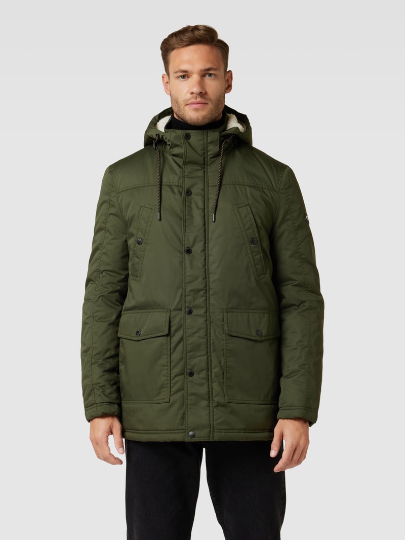 Jacke mit Druckknopfleiste Modell 'CHESTER' in olivgrün