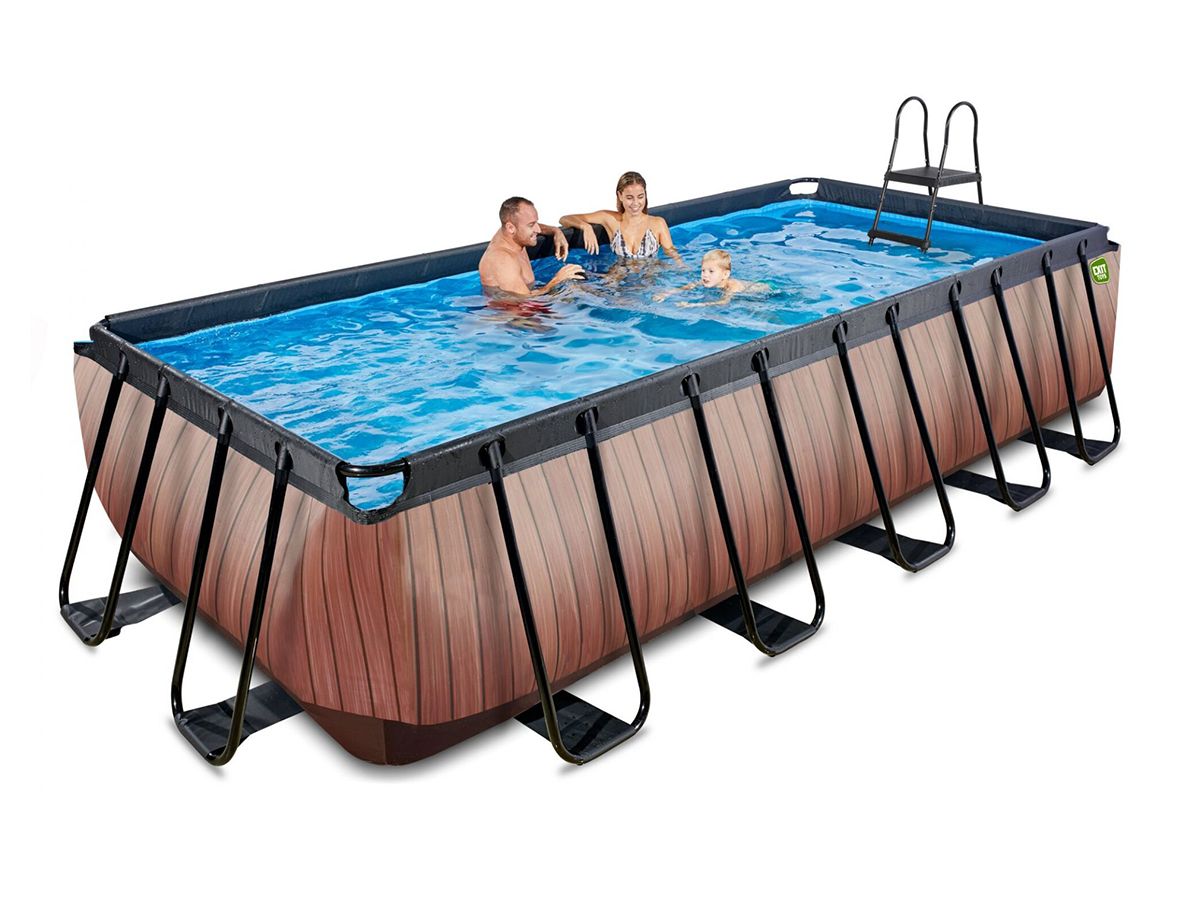 EXIT Holz 540 x 250 x 122 pool mit Sandfilterpumpe & Stufen
