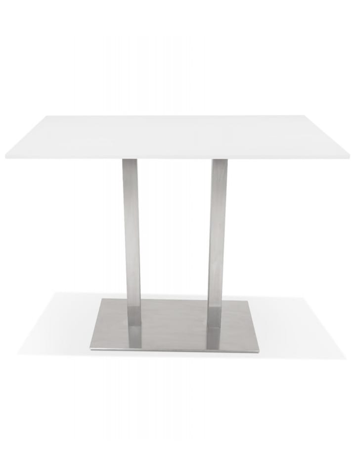 KADIMA DESIGN Hochtisch aus Holz Weiß mit Metallgestell | Modern Minimalistisch in Weiß günstig kaufen onesize