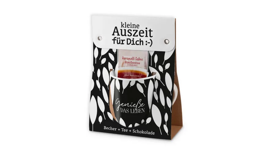 Geschenk für Dich Geschenkset Auszeit Genieße das Leben Schwarz / Weiß