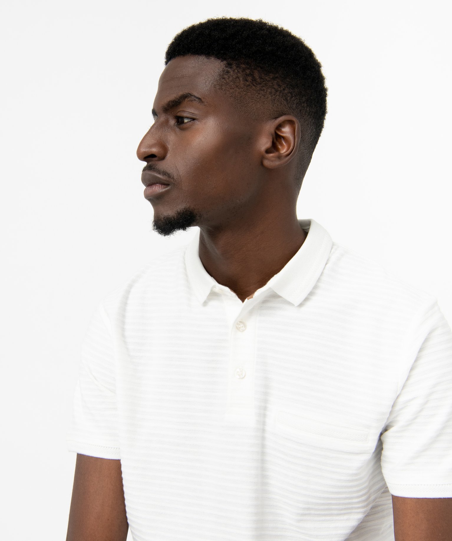Polo manches courtes en maille texturée homme blanc | GEMO