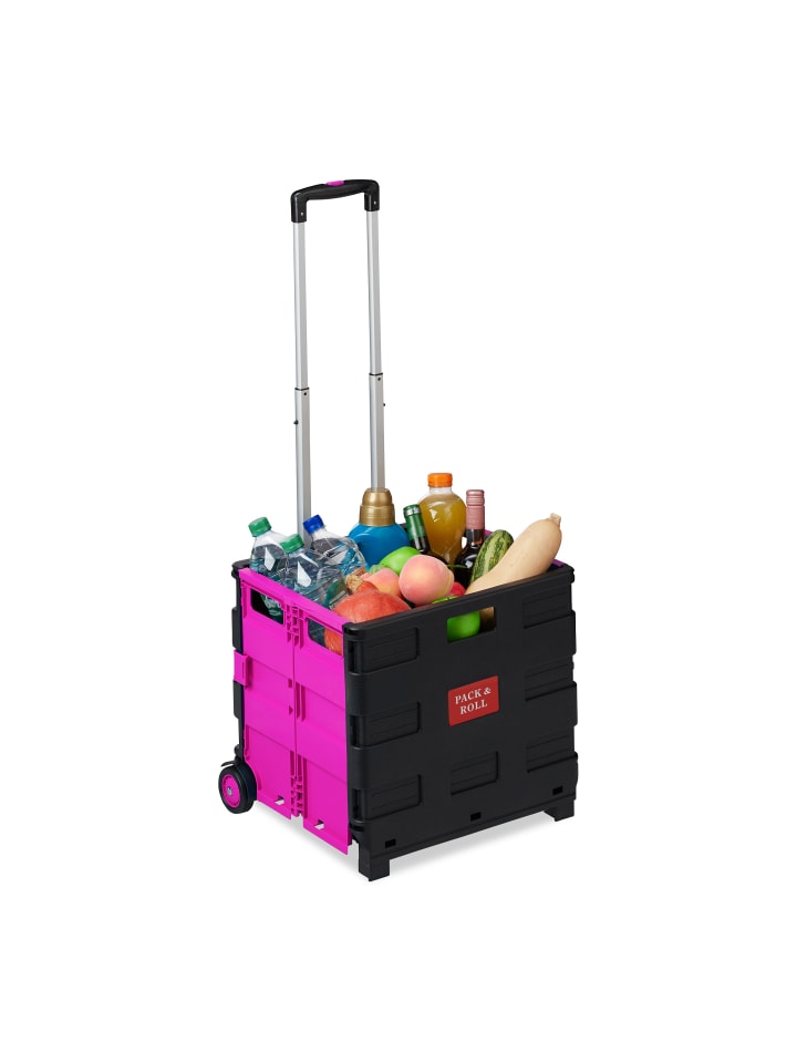 relaxdays Einkaufstrolley in Pink günstig kaufen onesize