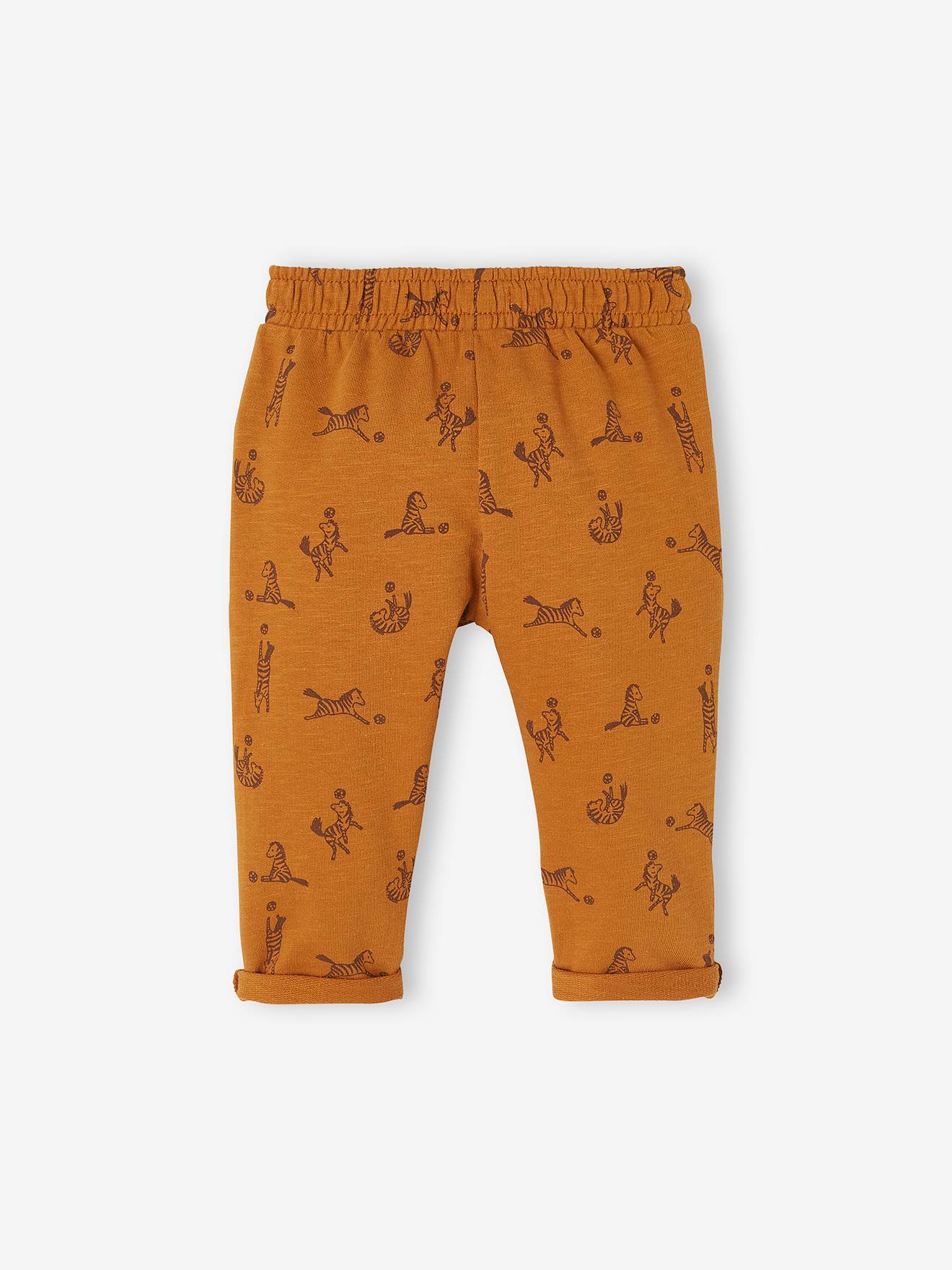 Pantalon molleton bébé garçon caramel imprimé
