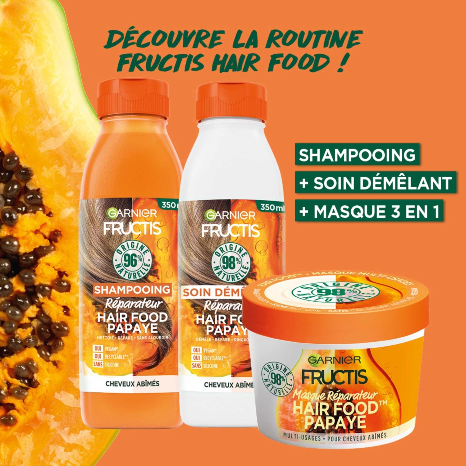 Garnier Papaya Regeneráló Kibontó Balzsam Sérült Hajra