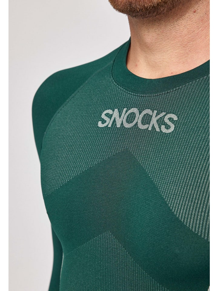 SNOCKS Thermounterwäsche mit Daumenloch 1 Set in Dunkelgrün günstig kaufen
