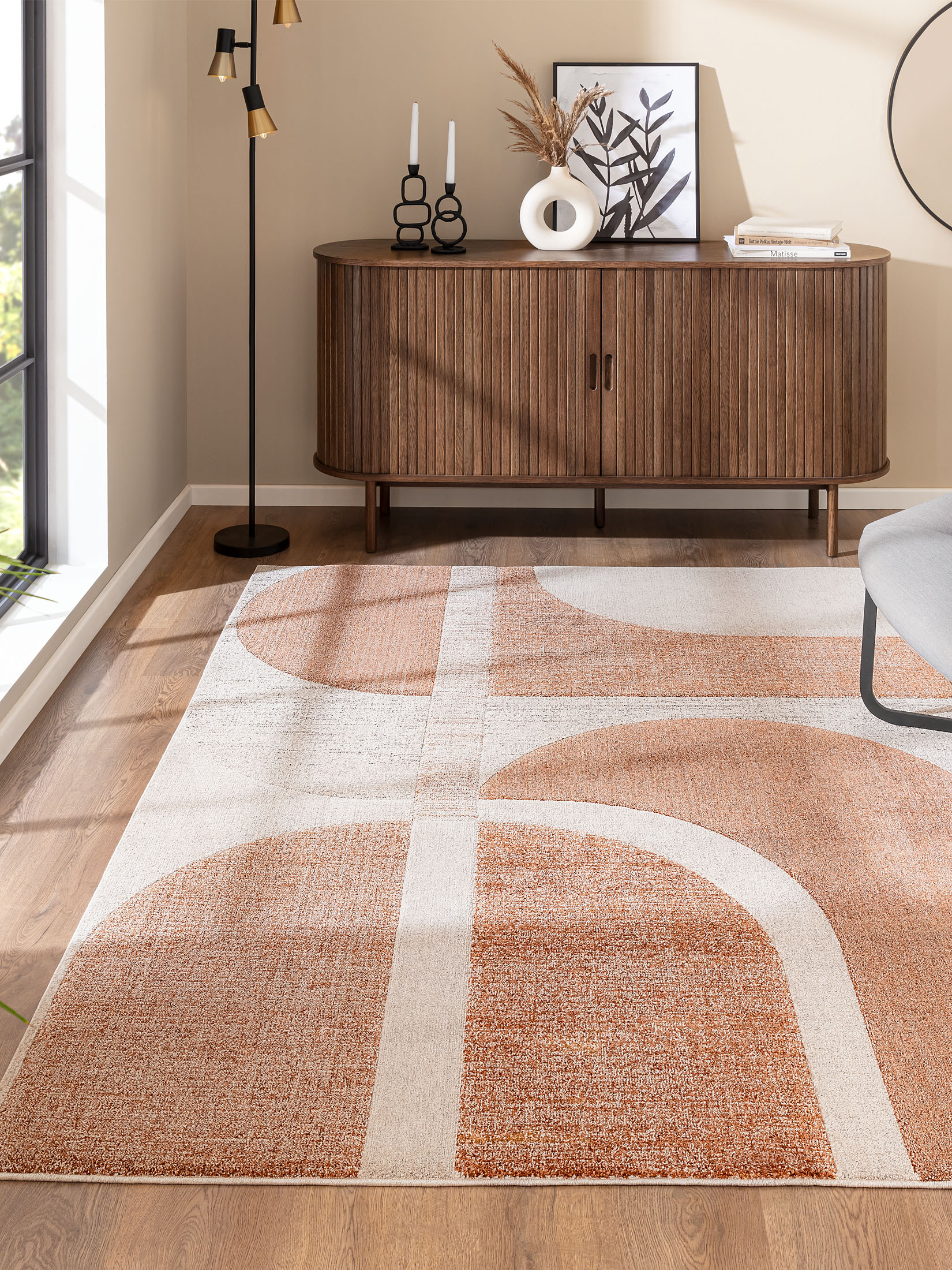 Rockledge Moderner Teppich, Rost-Grau