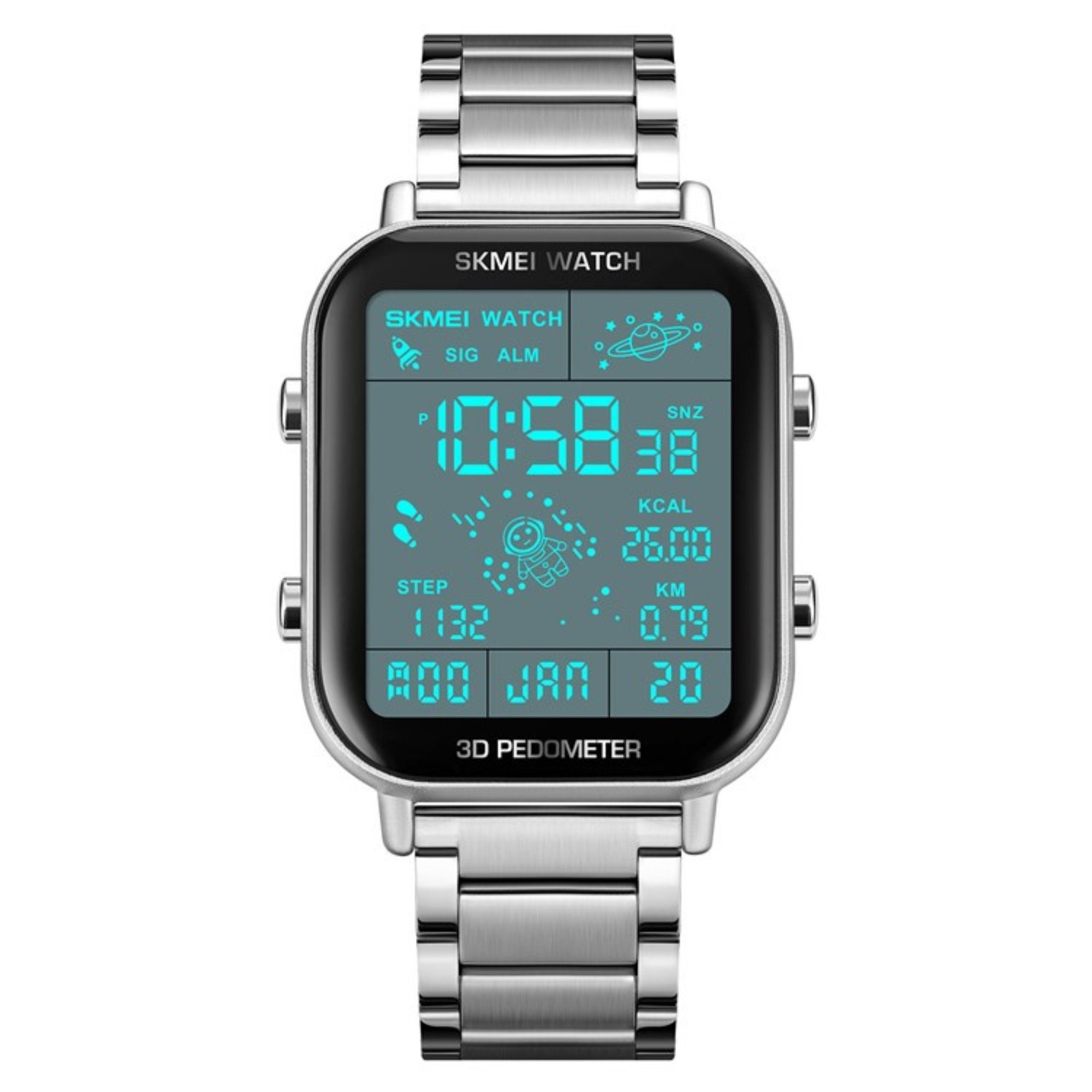 Manike Quarzuhr Manike 1888 3D Pedometer Wasserdicht Elegant Digital Luxus Uhr, (Spar - Set, Digital 3D Pedometer mit englischer und deutscher Anleitung), woche display, datumsanzeige, 12/24 zeitsystem
