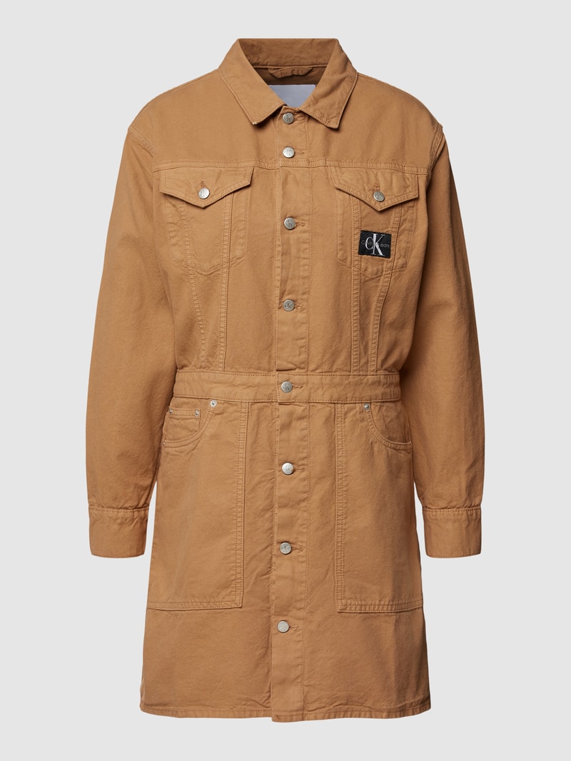 Jeanskleid mit Umlegekragen Modell 'CANVAS' in cognac