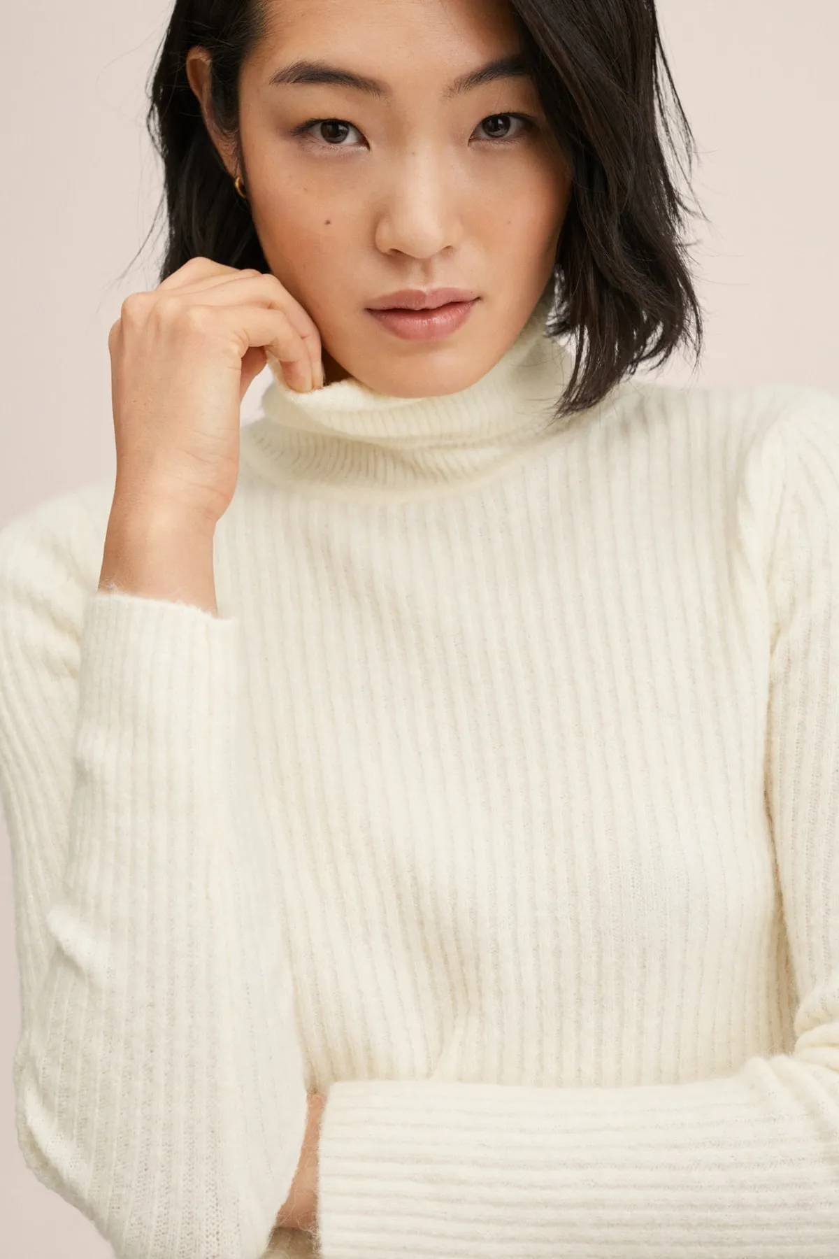 MANGO  Ecrufarbener Damenpullover 27002887