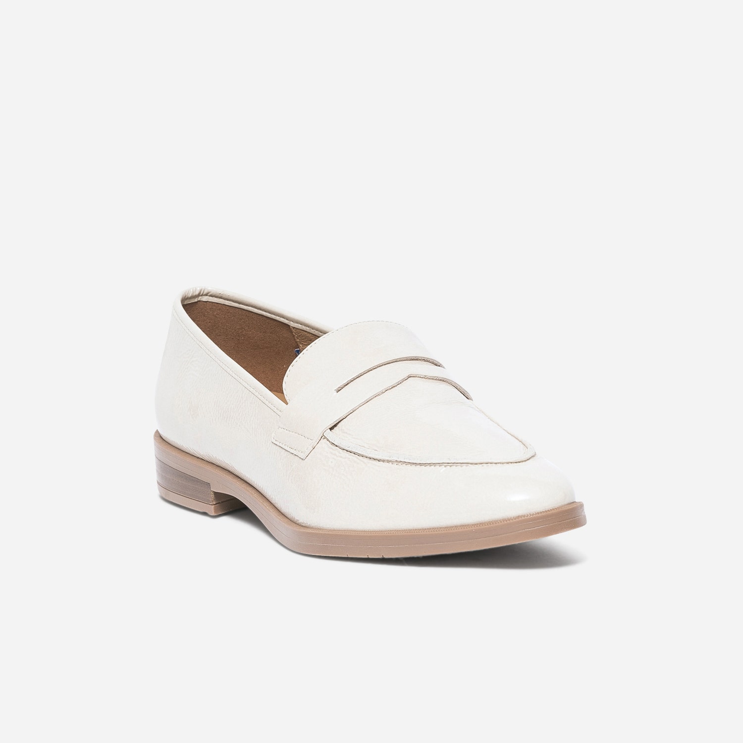 Mocassin ERAM FLEX écru en cuir verni
