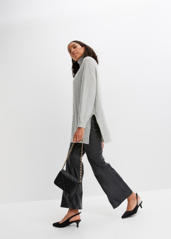 Rollkragenpullover mit Schlitz
