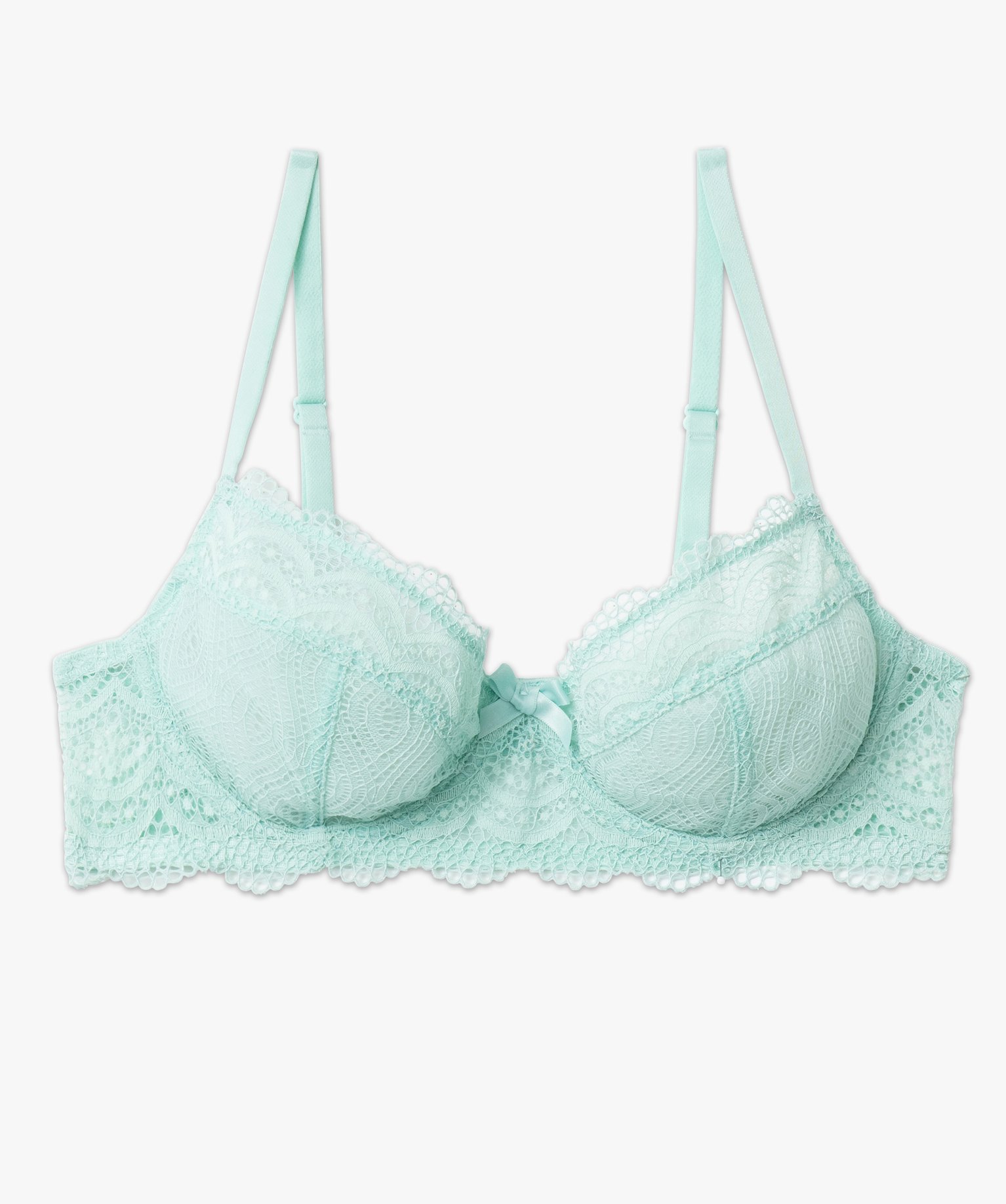 Soutien-gorge forme corbeille en dentelle femme bleu | GEMO