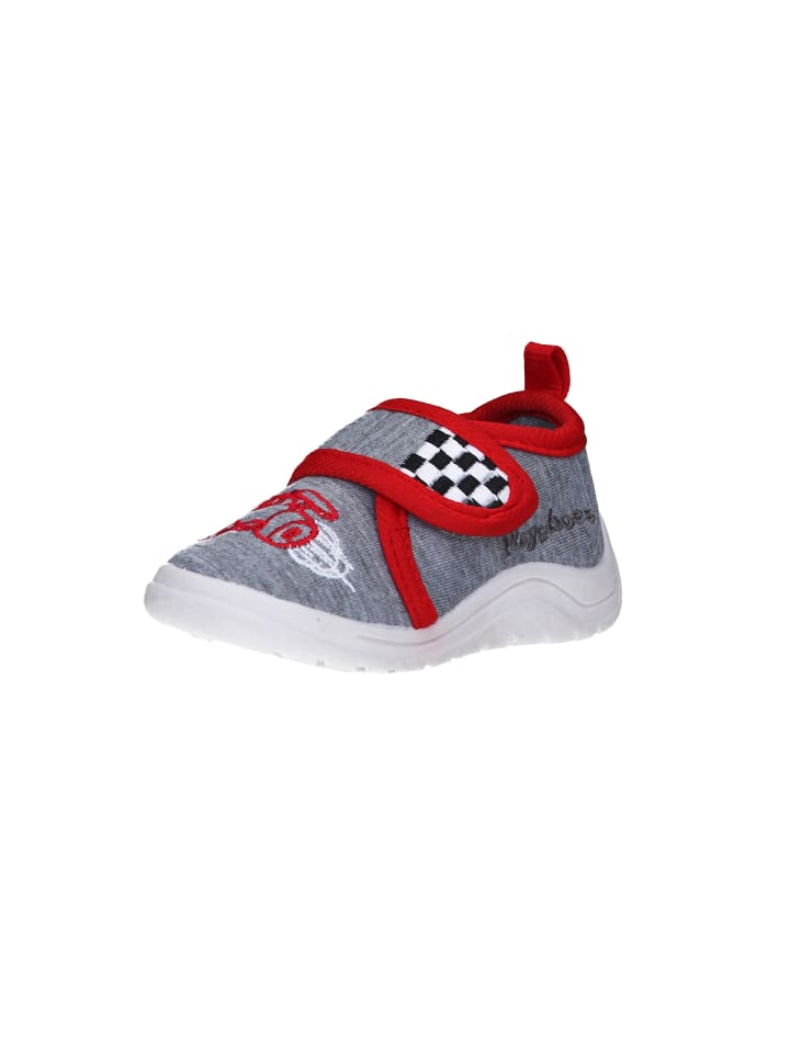 Playshoes Hausschuh Rennwagen in Grau günstig kaufen