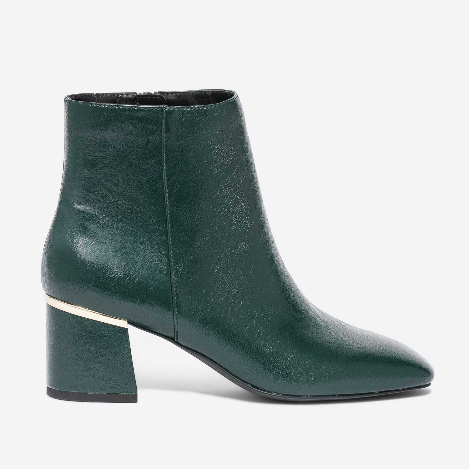 Boots vert avec barrette talon