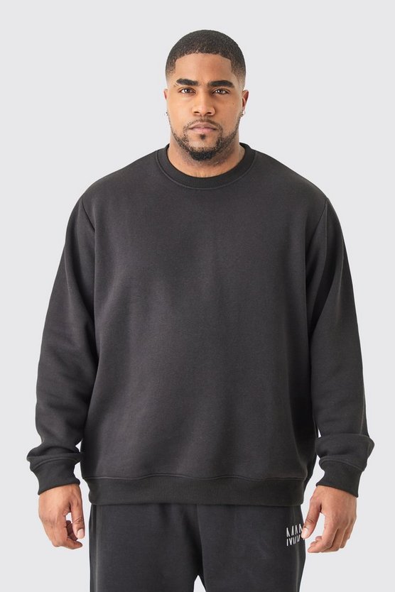 Plus schwarzes Basic Sweatshirt
