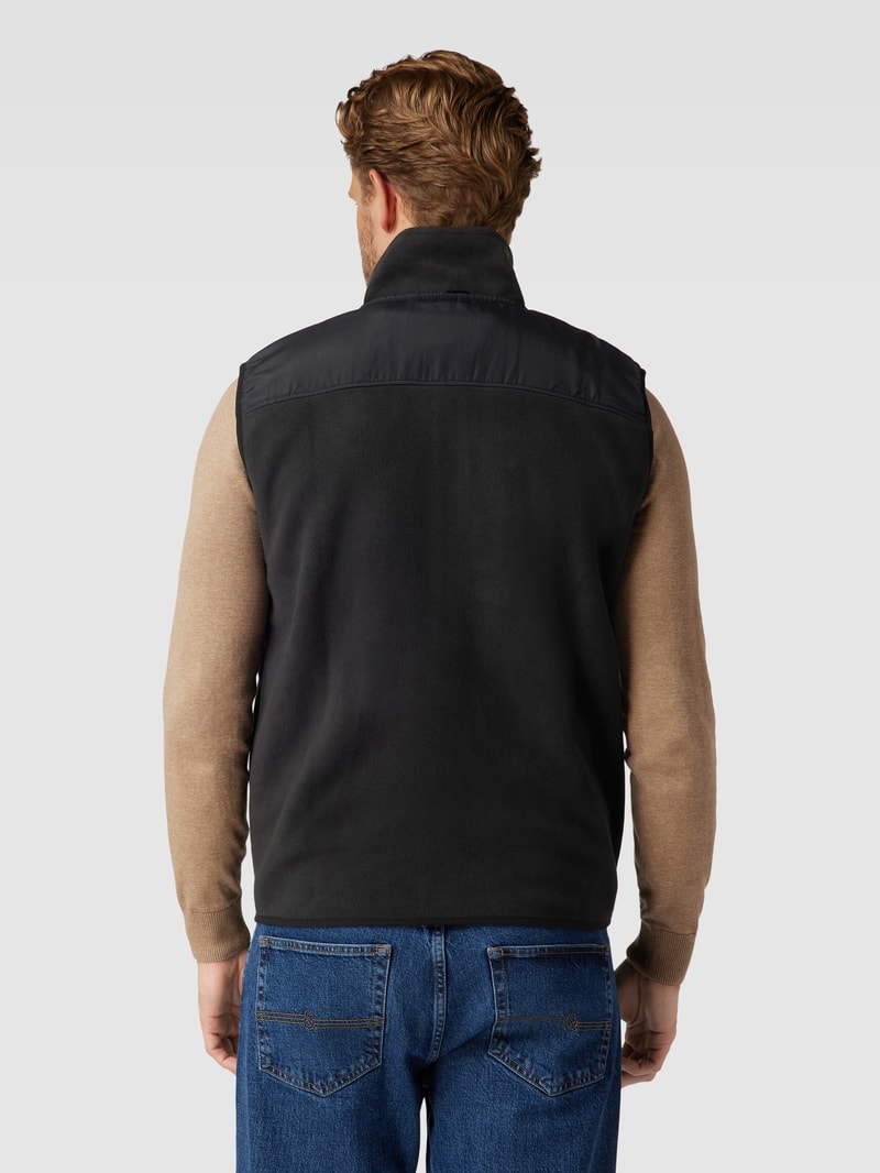 Weste in Two-Tone-Machart in schwarz