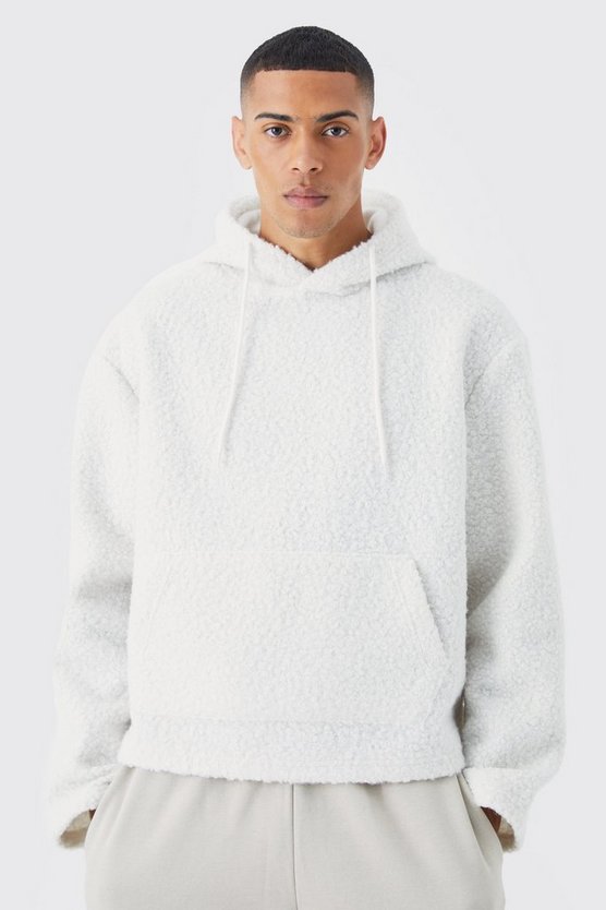 Kastiger Oversize Bouclee Borg-Hoodie