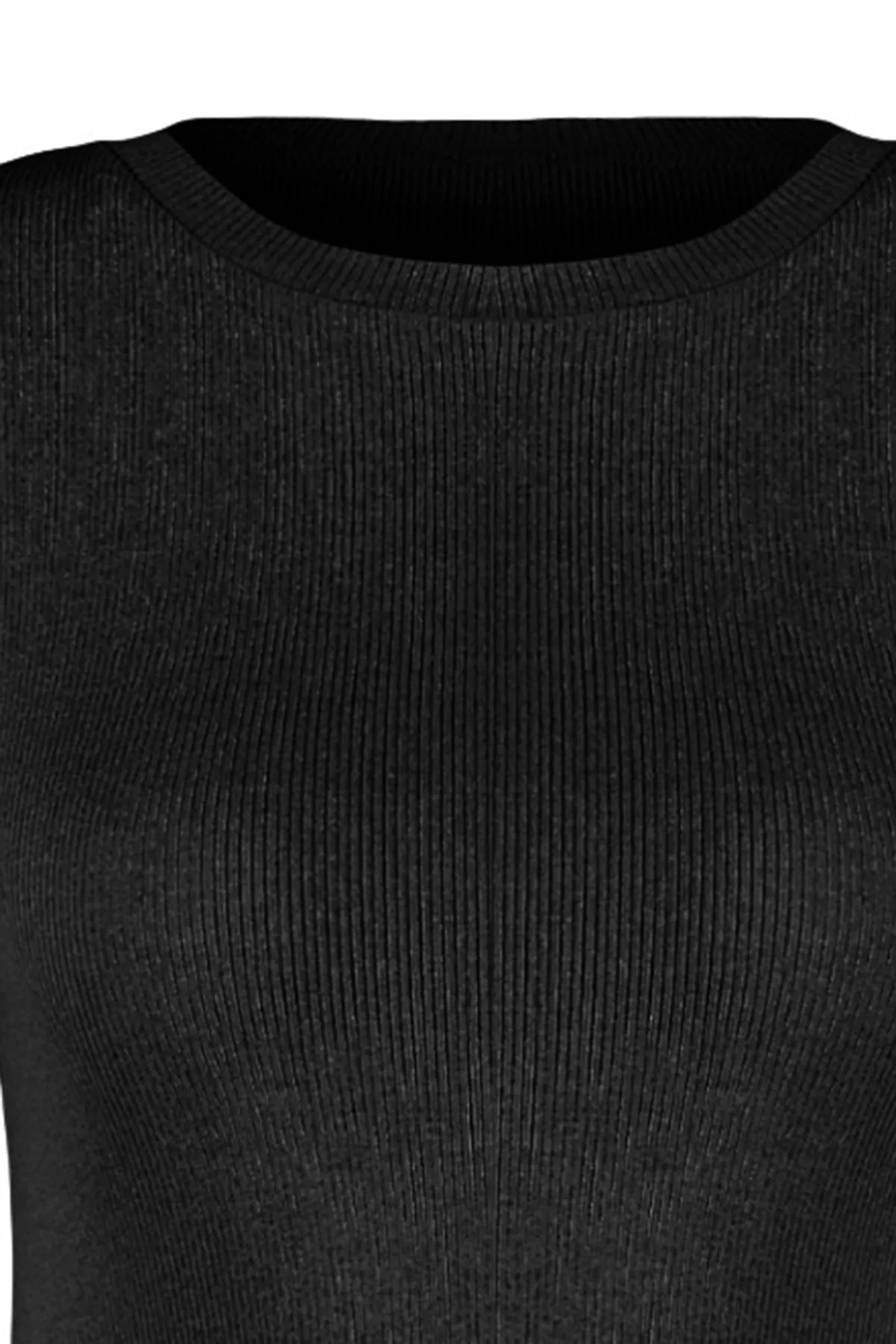 Trendyol Collection  Schwarze, taillierte Stretch-Strickbluse TWOSS23BZ00025
