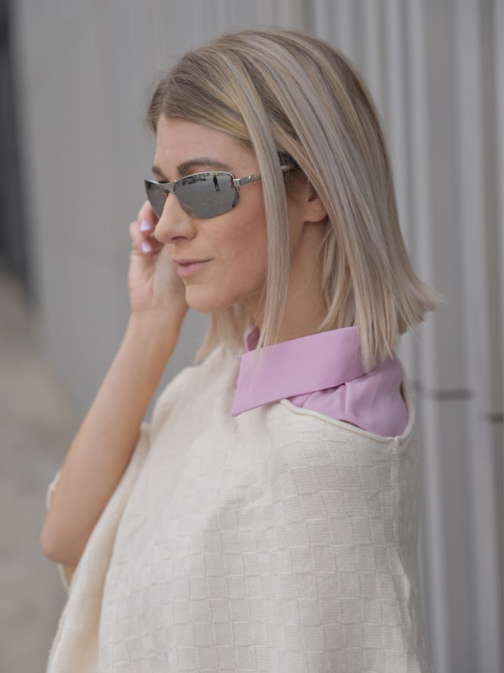 styleBREAKER Rechteckige Halbrand Sonnenbrille in Silber / Grau getönt günstig kaufen onesize