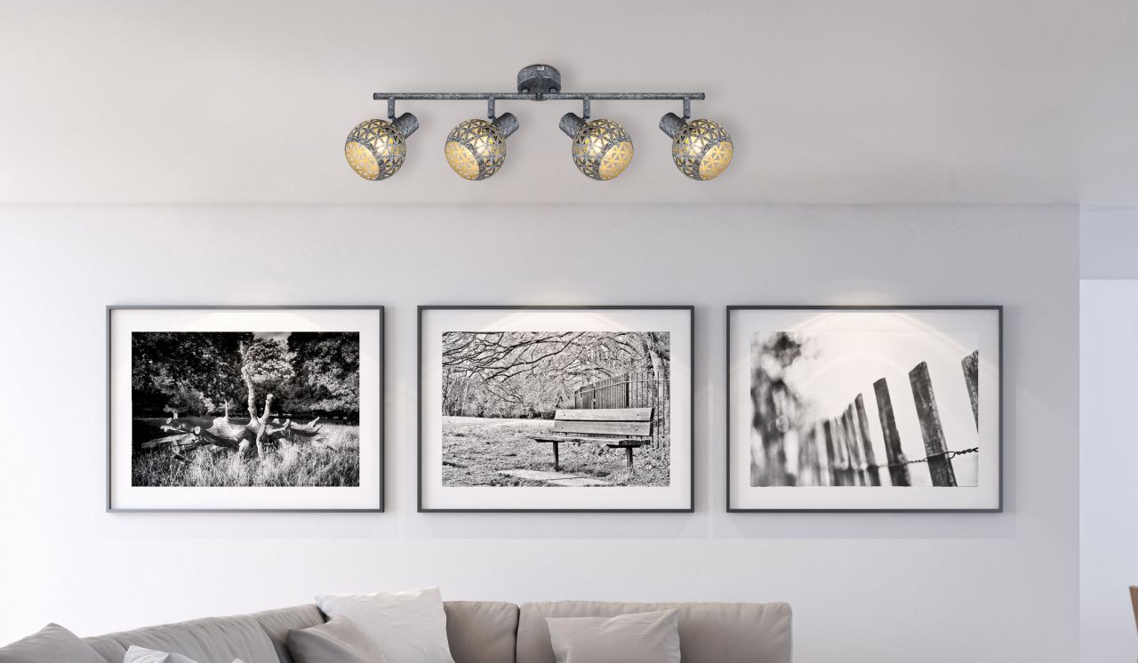 Globo Lighting - LELA - Strahler Metall grau, 4x E14
